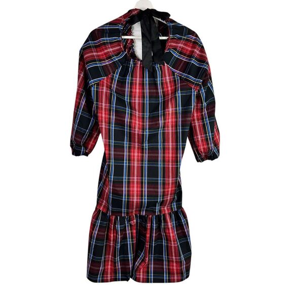 Draper James Large Long Sleeve Bow Back Plaid Dress - Picture 2 of 7